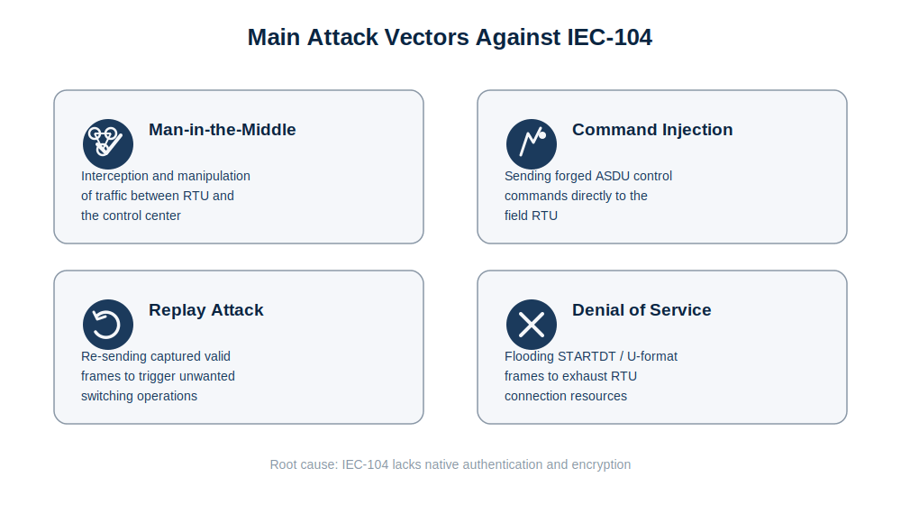 آسیب پذیری پروتکل IEC 60870-5-104 در سیستم های SCADA | تحلیل ریسک و راهکارهای امنیتی 2 Main Attack Vectors